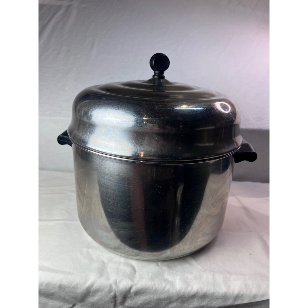 Vintage Farberware 8 Qt Stock Pot Aluminum Clad Stainless Steel with Lid NYC USA